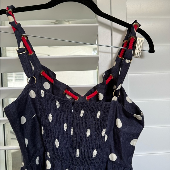 Zimmermann Scarborough Eyelet Navy Polka Dot Maxi Dress Size 1 Small $950 - Picture 7 of 12